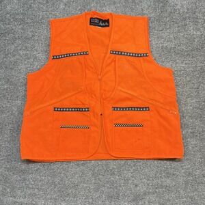 WFS Element Gear Vest Mens XL Orange Quilted Full Zip Hunting Pockets Outdoor
